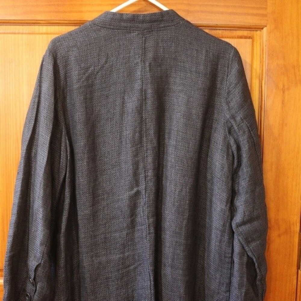 Habitat Navy Blue Long Line 3 Button Blazer Jacket LG - Picture 11 of 14